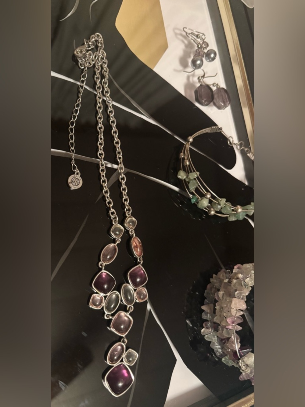 2 Necklaces, 2 Gemstone Bracelets, and 2 pairs of Earrings #121 - Picture 15 of 16